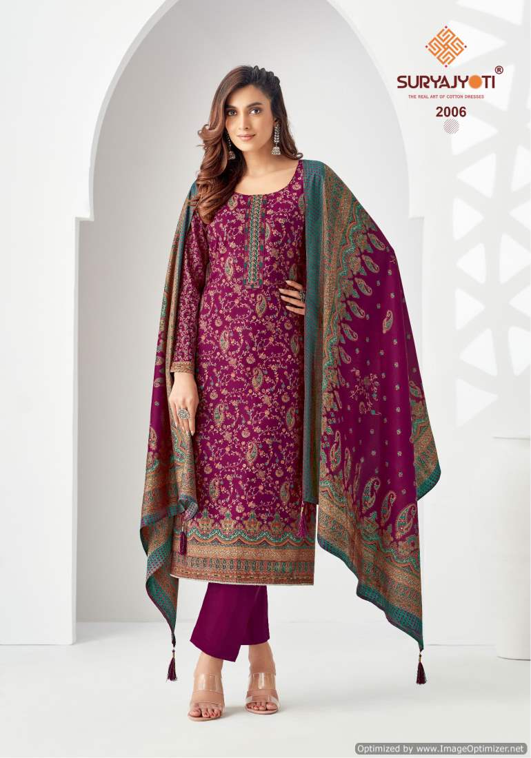 Pushpa Vol 2 By Suryajyoti Modal Embroidery Dress Material Wholesale Market In Surat
